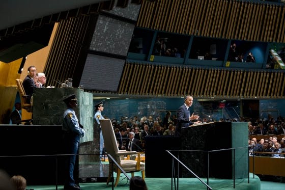 President Obama addresses the United Nations in 2012.