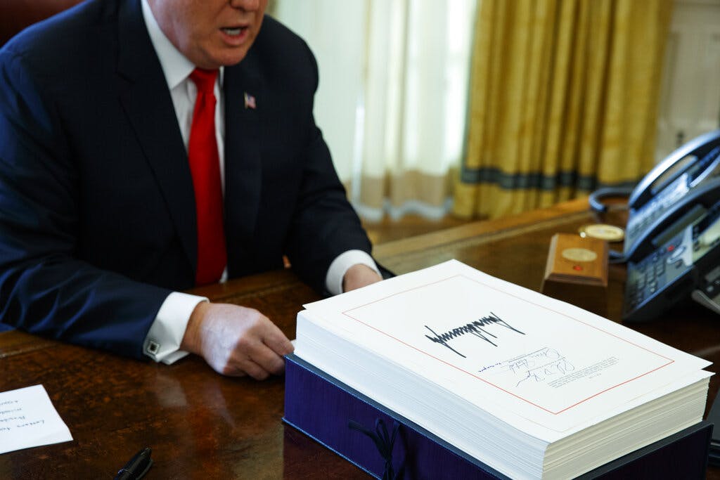 President Trump after signing the tax bill at the White House, December 22, 2017. 