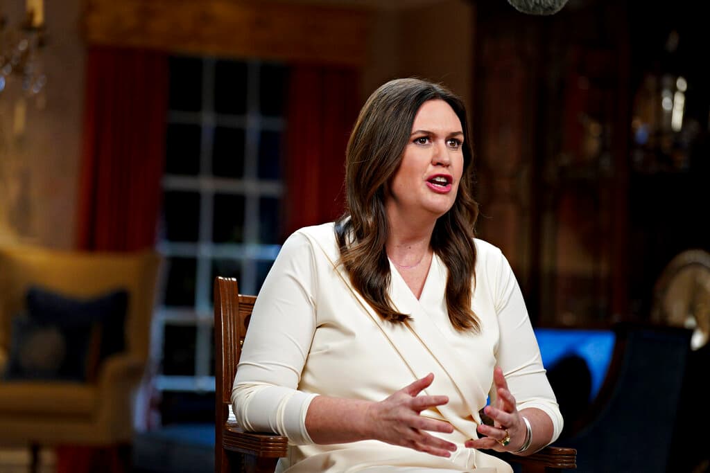 Governor Sanders delivers the Republican response to President Biden's State of the Union address, February 7, 2023, at Little Rock.