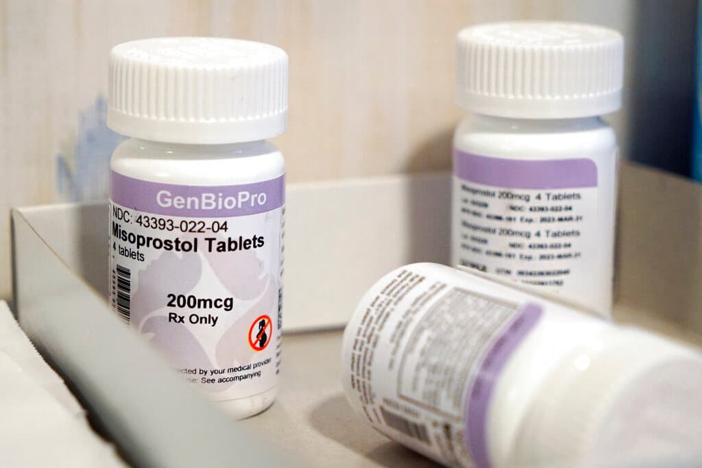 AP/Allen G. Breed Bottles of the drug misoprostol on a table at the West Alabama Women's Center at Tuscaloosa, Alabama.