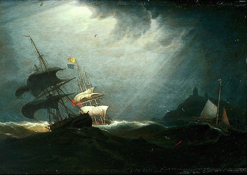 Museum of Fine Arts, Boston, via Wikimedia Commons Robert Salmon: 'Storm at Sea,' 1840.
