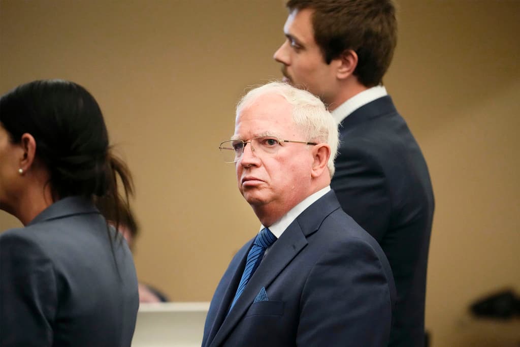Rob Schumacher/Arizona Republic via AP John Eastman appears during his arraignment at Maricopa County Superior, May 17, 2024, at Phoenix.