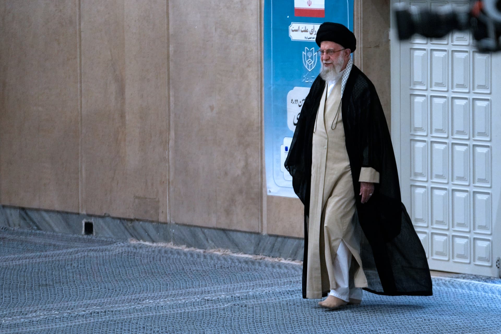 AP/Vahid Salemi Iran's supreme leader, Ayatollah Ali Khamenei, arrives to vote at Tehran, June 28, 2024.