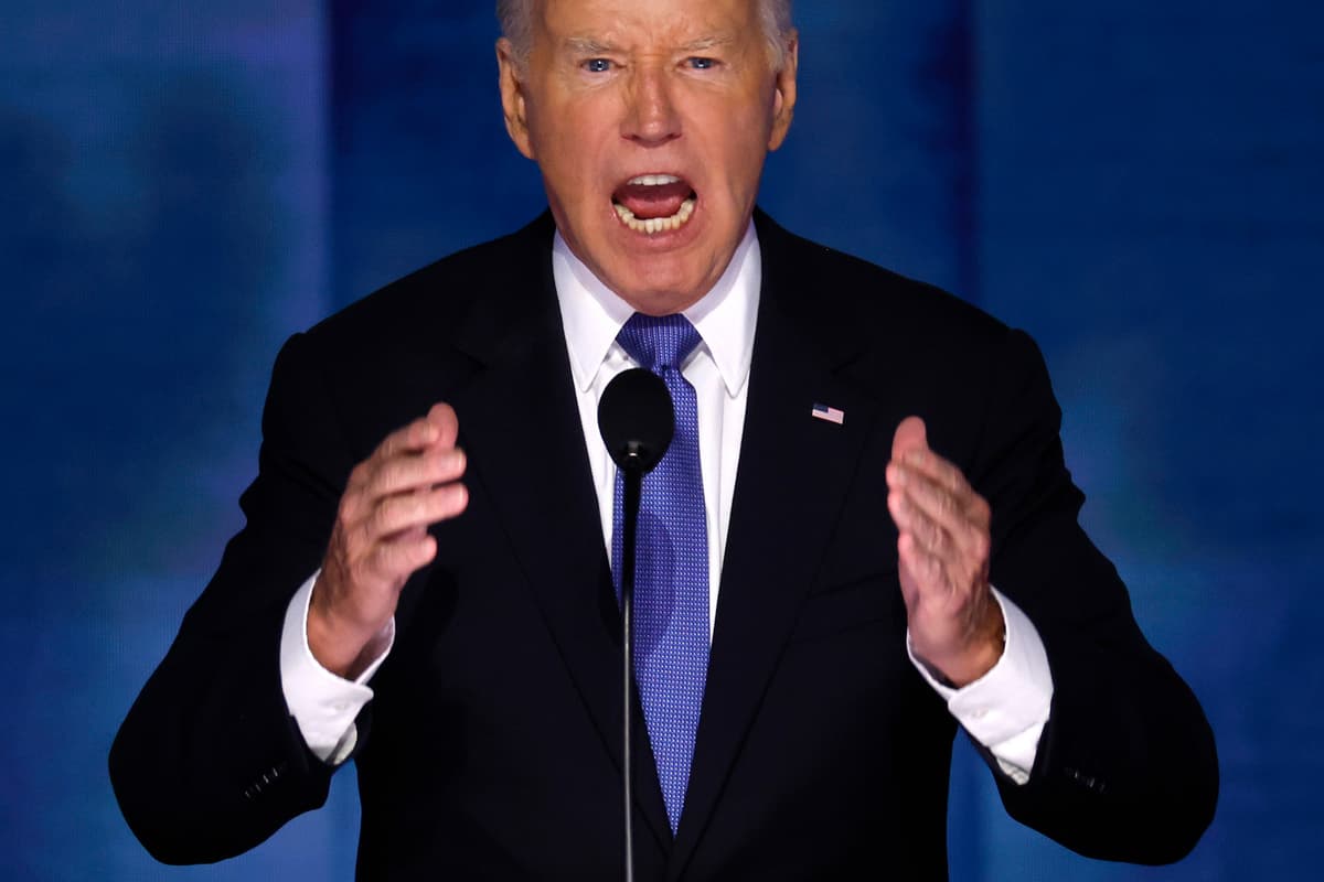 Chip Somodevilla/Getty Images Joe Biden speaks onstage at the DNC.