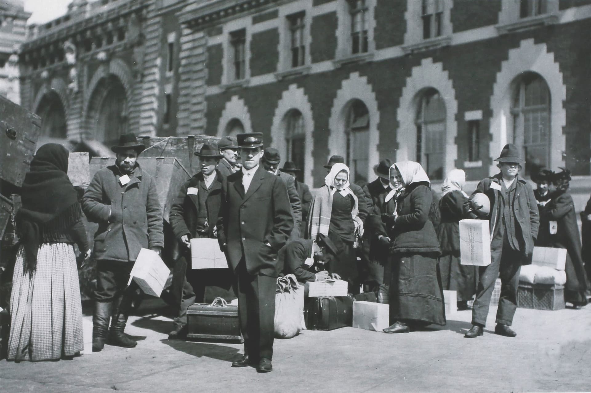 Hulton Archive/Getty Images Immigrants on Ellis Island.