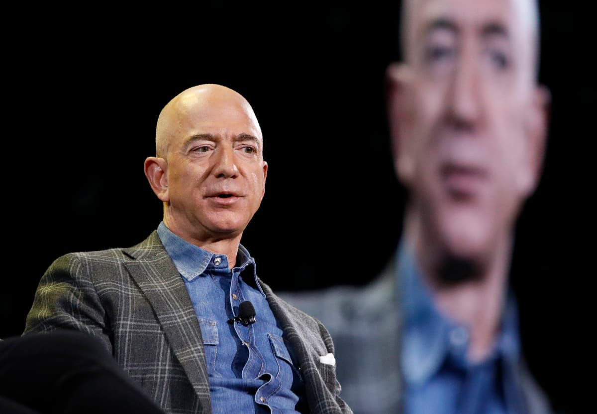 AP /John Locher, File Jeff Bezos speaks at the Amazon re:MARS convention at Las Vegas, June 6, 2019.