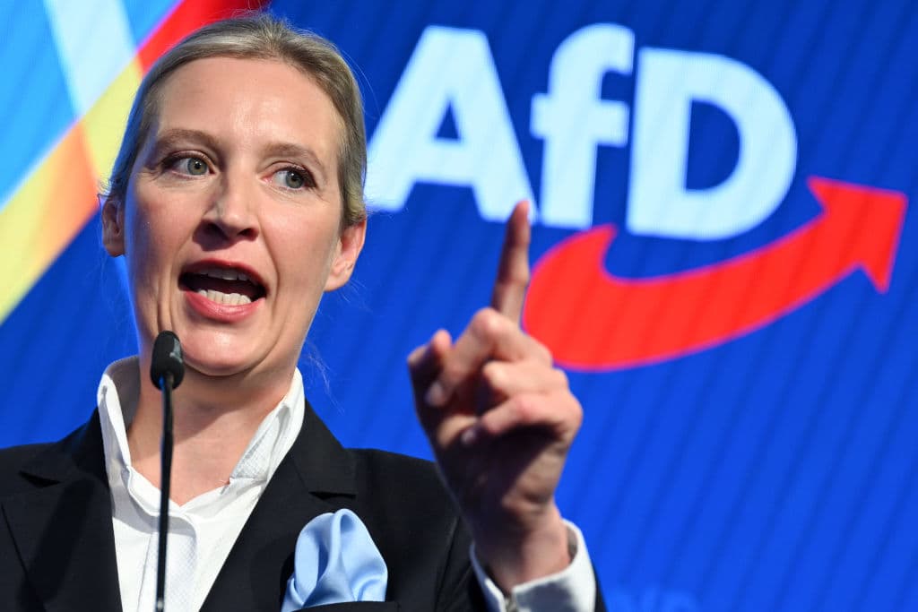 Soren Stache - Pool/Getty Images Alice Weidel speaks to supporters at the AfD election party on February 23, 2025 at Berlin.