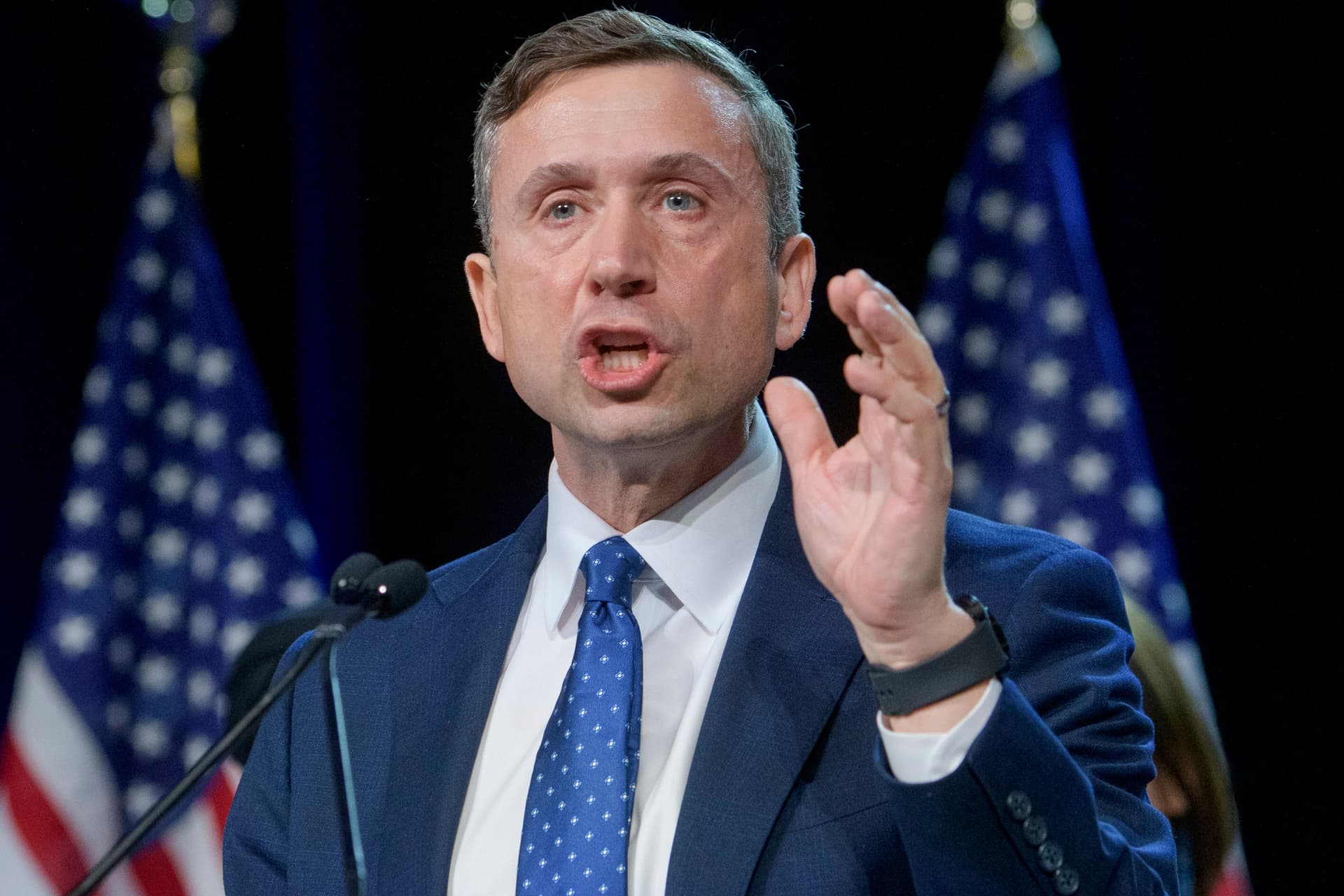 Rod Lamkey, Jr./AP The Democratic National Committee chairman, Ken Martin, speaks at the Gaylord National Resort and Convention Center at National Harbor, Maryland on February 1, 2025.