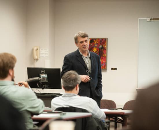 Canadian Medical Hall of Fame Professor Gordon Guyatt, teaches class.