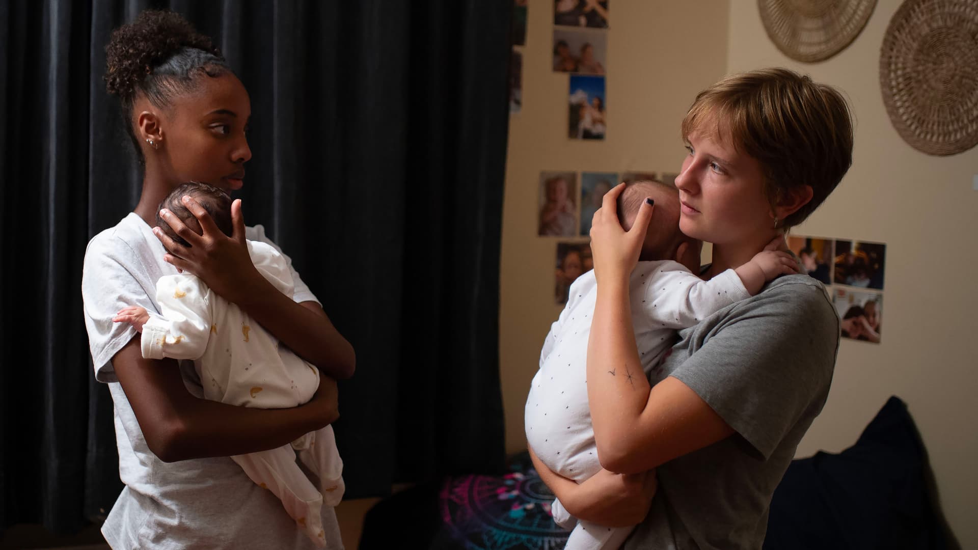 Via Music Box Films Lucie Laruelle and Janaina Halloy in 'Young Mothers.'