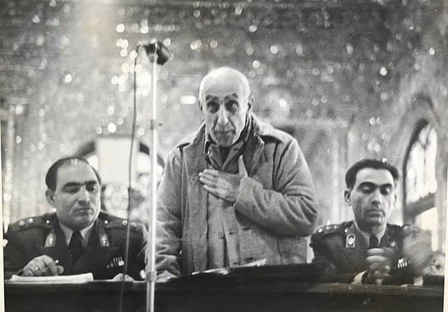 Ebrahim Golestan via Wikimedia Commons Mohammed Mossadegh is seen during his court martial at an army barracks outside Tehran in November and December, 1953.