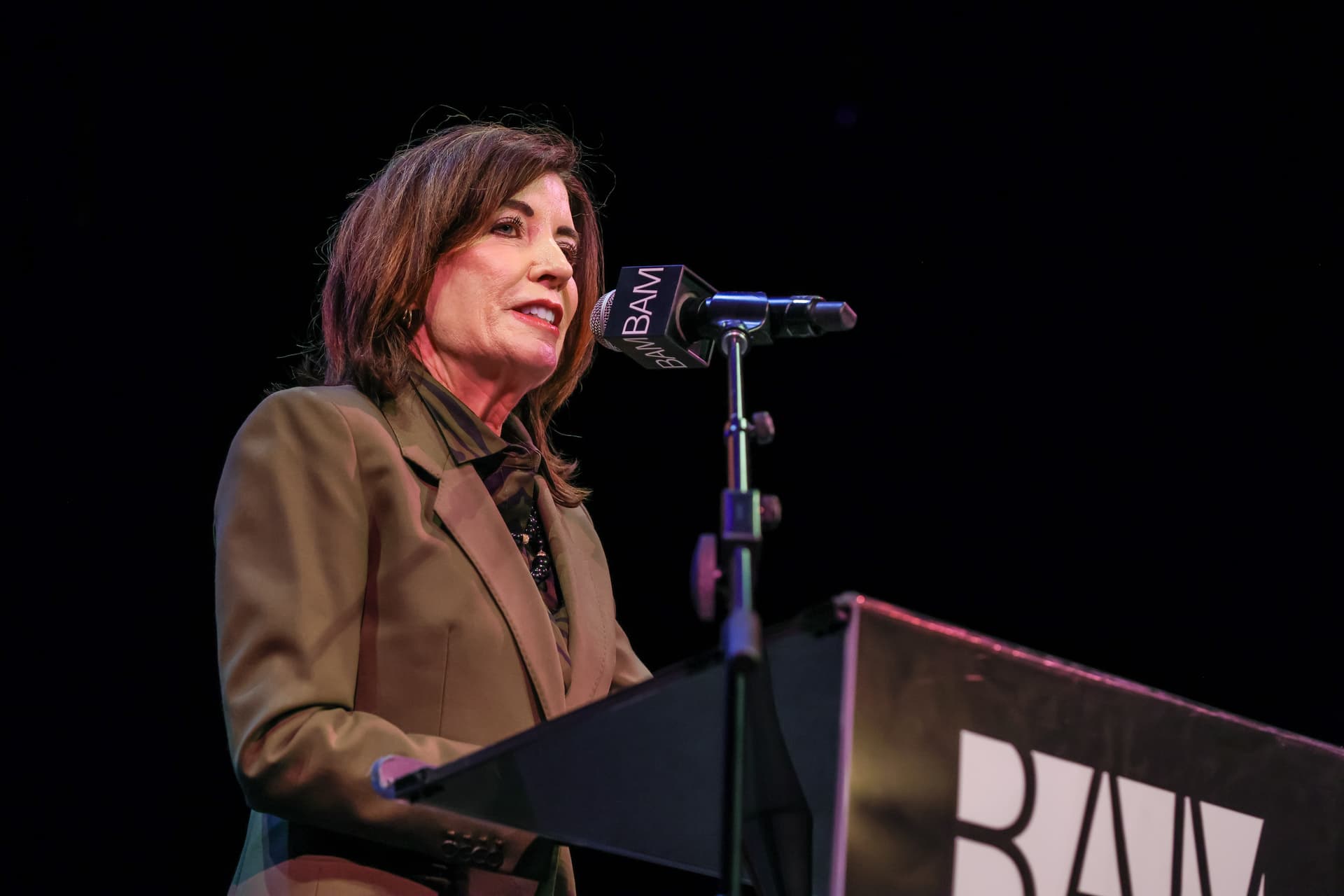 Natasha Moustache/Getty Images Governor Kathy Hochul at the Brooklyn Academy of Music on January 19, 2026.