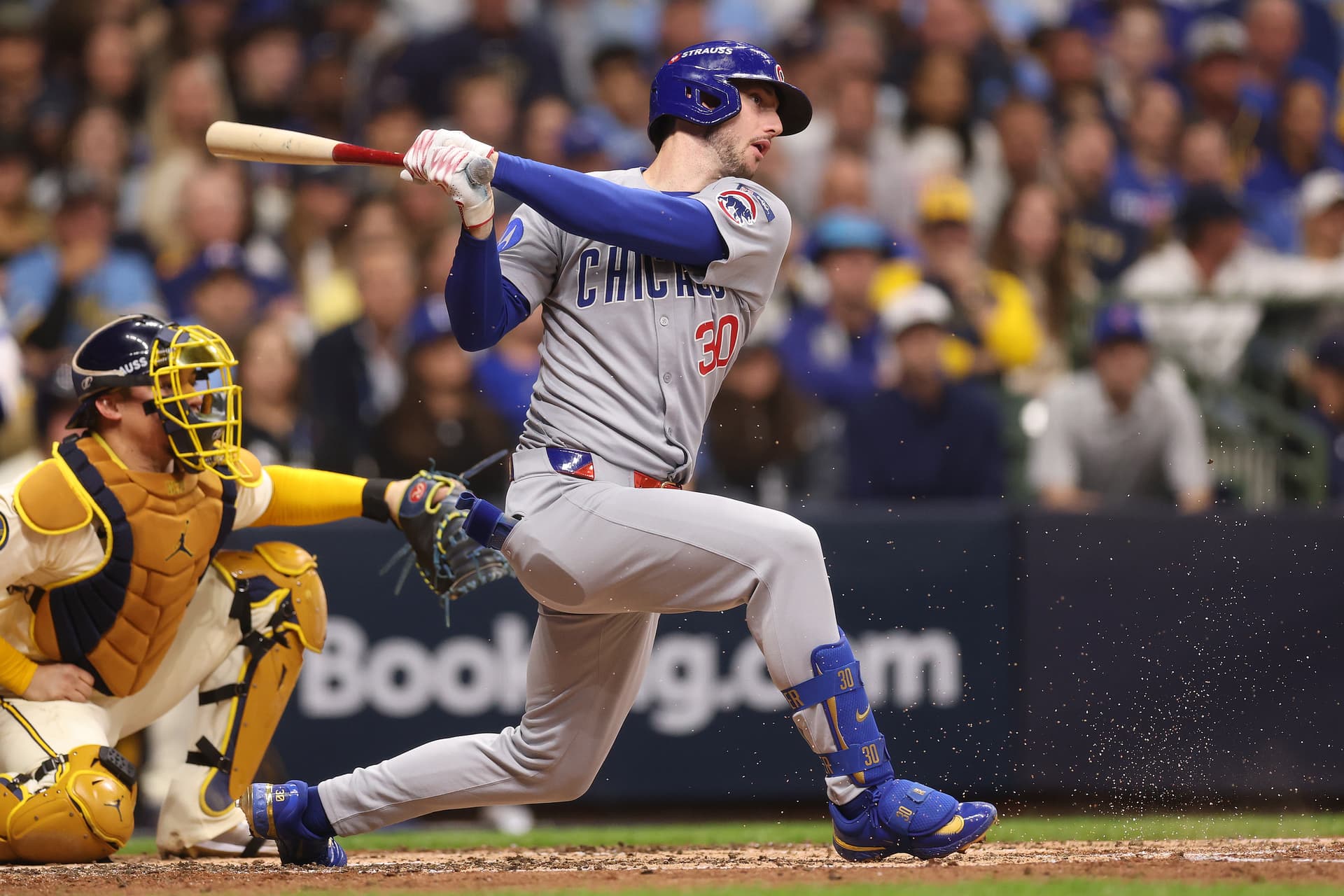 Michael Reaves/Getty Images Kyle Tucker of the Chicago Cubs at bat against the Milwaukee Brewers during Game Five of the National League Division Series at American Family Field on October 11, 2025 at Milwaukee, Wisconsin.