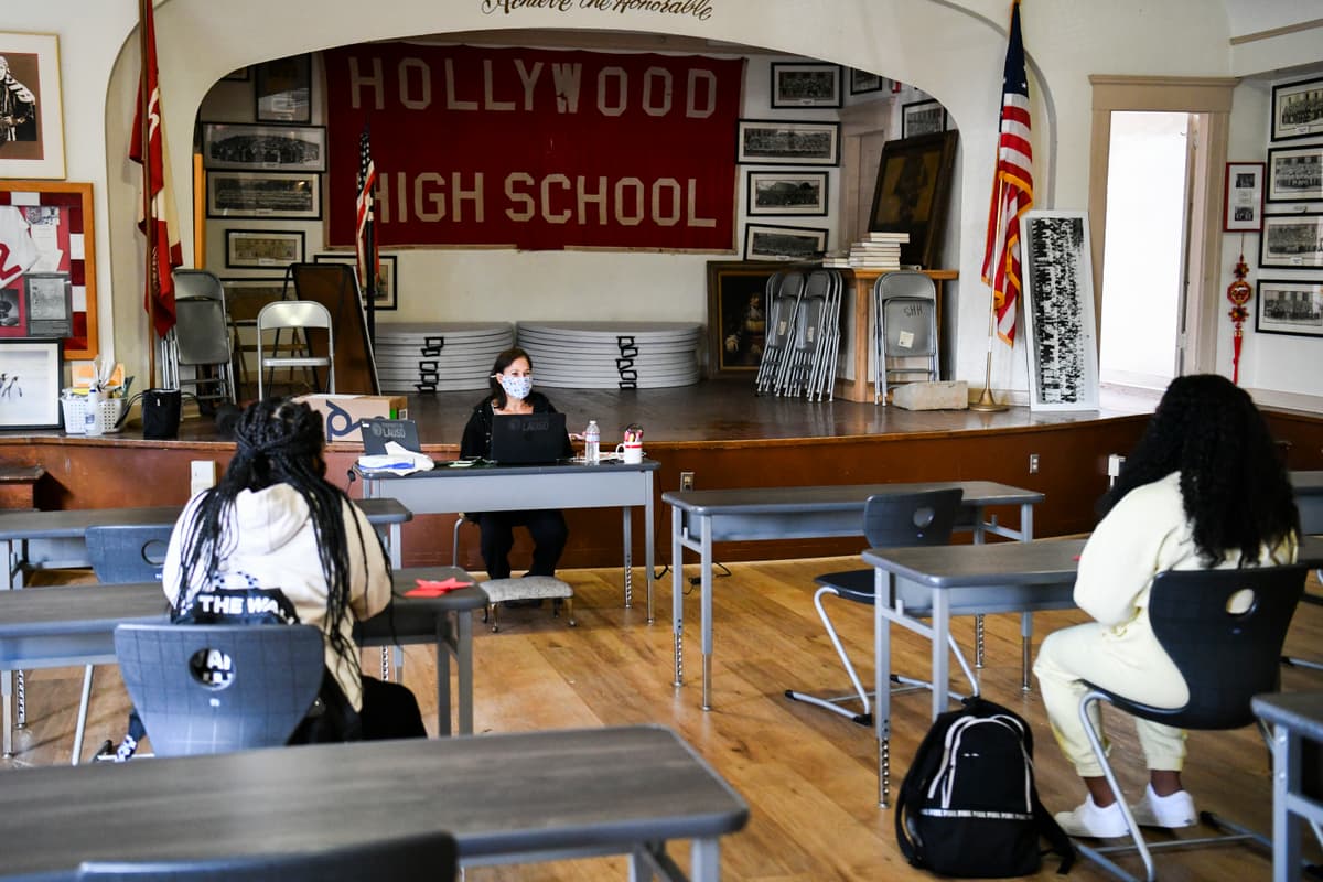 Rodin Eckenroth/Getty Images Students at Hollywood High School in Los Angeles, California.