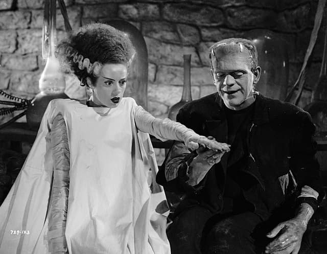 Via Wikimedia Commons Elsa Lanchester and Boris Karloff in ‘Bride of Frankenstein’ (1935).