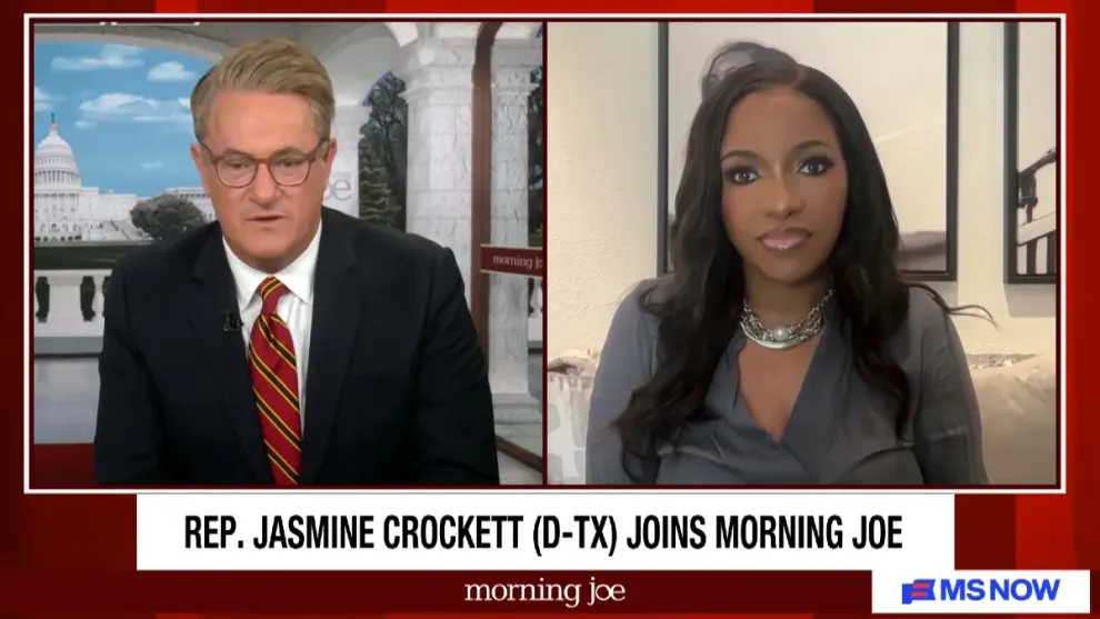 Versant Jasmine Crockett appears with Joe Scarborough on 'Morning Joe.'