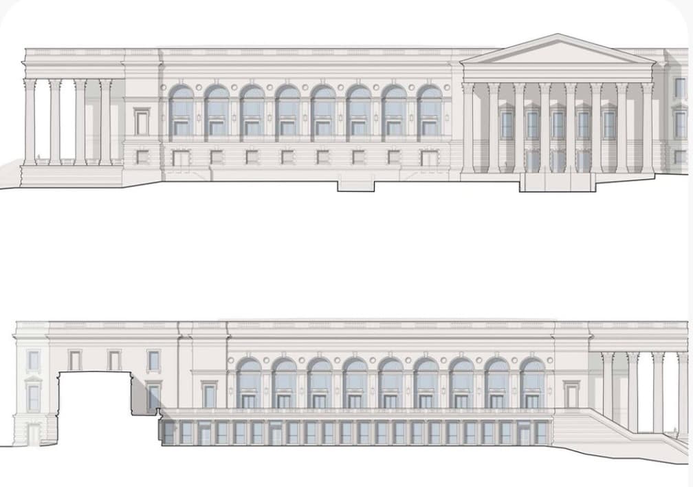 CNN/X.com/Shalom Baranes Associates, Architects Architects' renderings of President Trump's White House ballroom project.