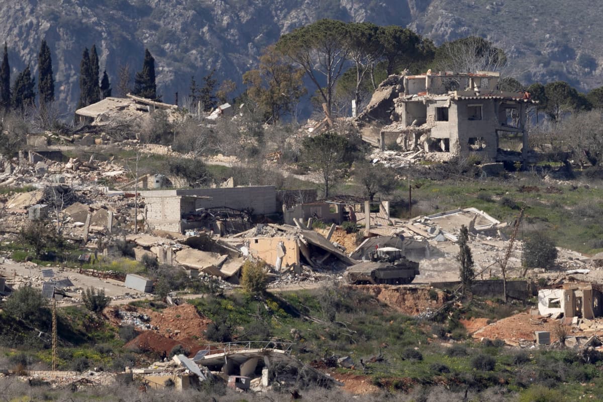 (Photo by Amir Levy/Getty Images) Israeli tank in Southern Lebanon as seen from the Israeli side of the border on March 5, 2026