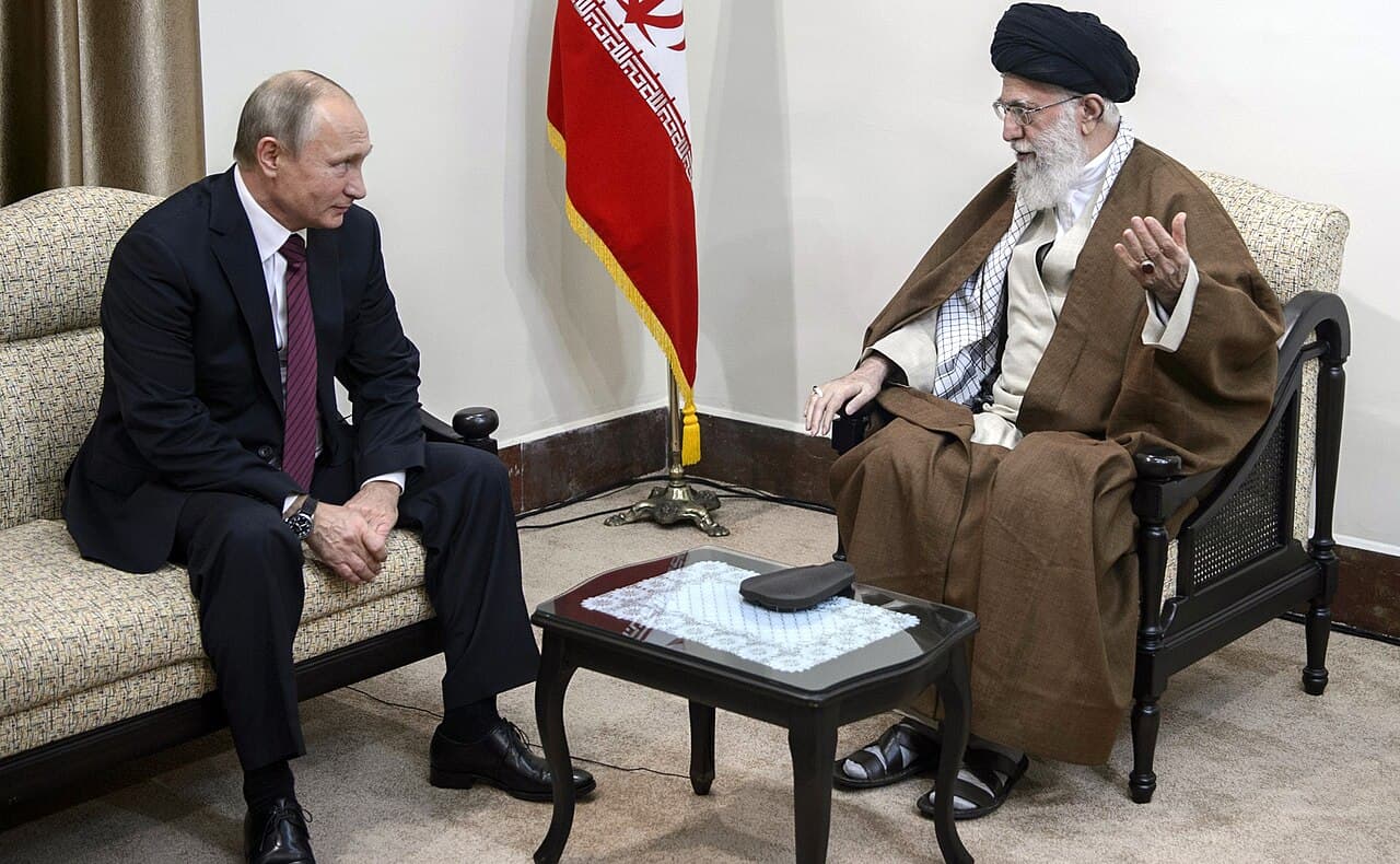 Via Wikimedia Commons President Vladimir Putin meets with Ayatollah Ali Khamenei in 2017.