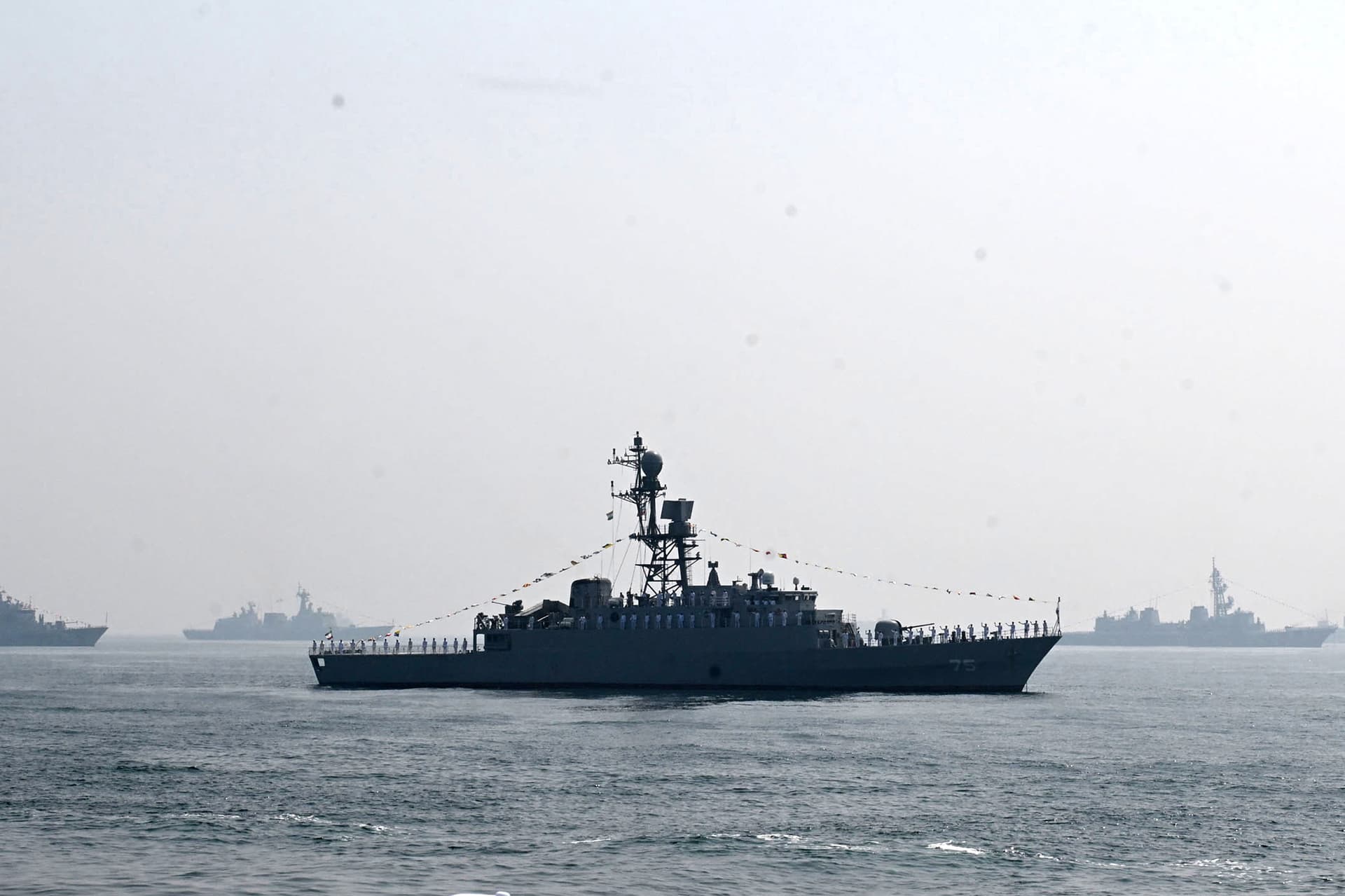 AP Iranian warship IRIS Dena is seen in the Bay of Bengal during International Fleet Review held at Visakhapatnam, India, Feb. 18, 2026.