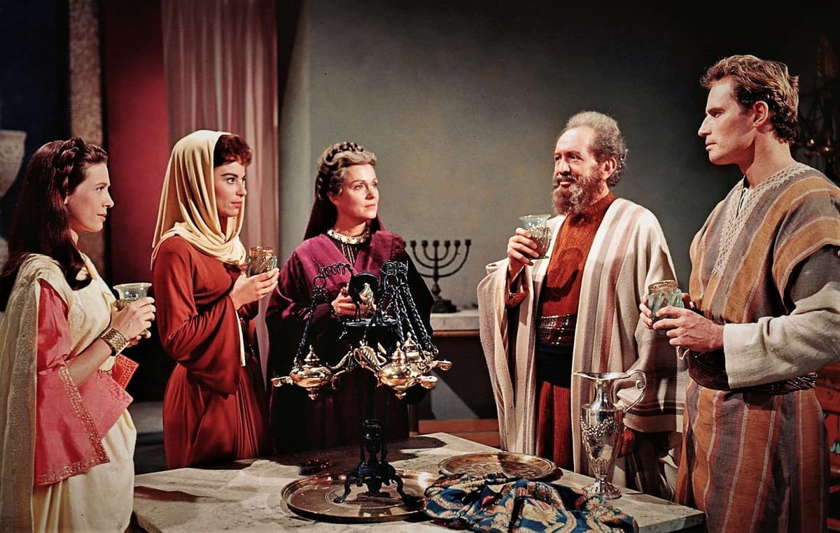 Allstar/ MGM Cathy O'Donnell, Haya Harareet, Martha Scott, Sam Jaffe, and Charlton Heston in 'Ben Hur.'