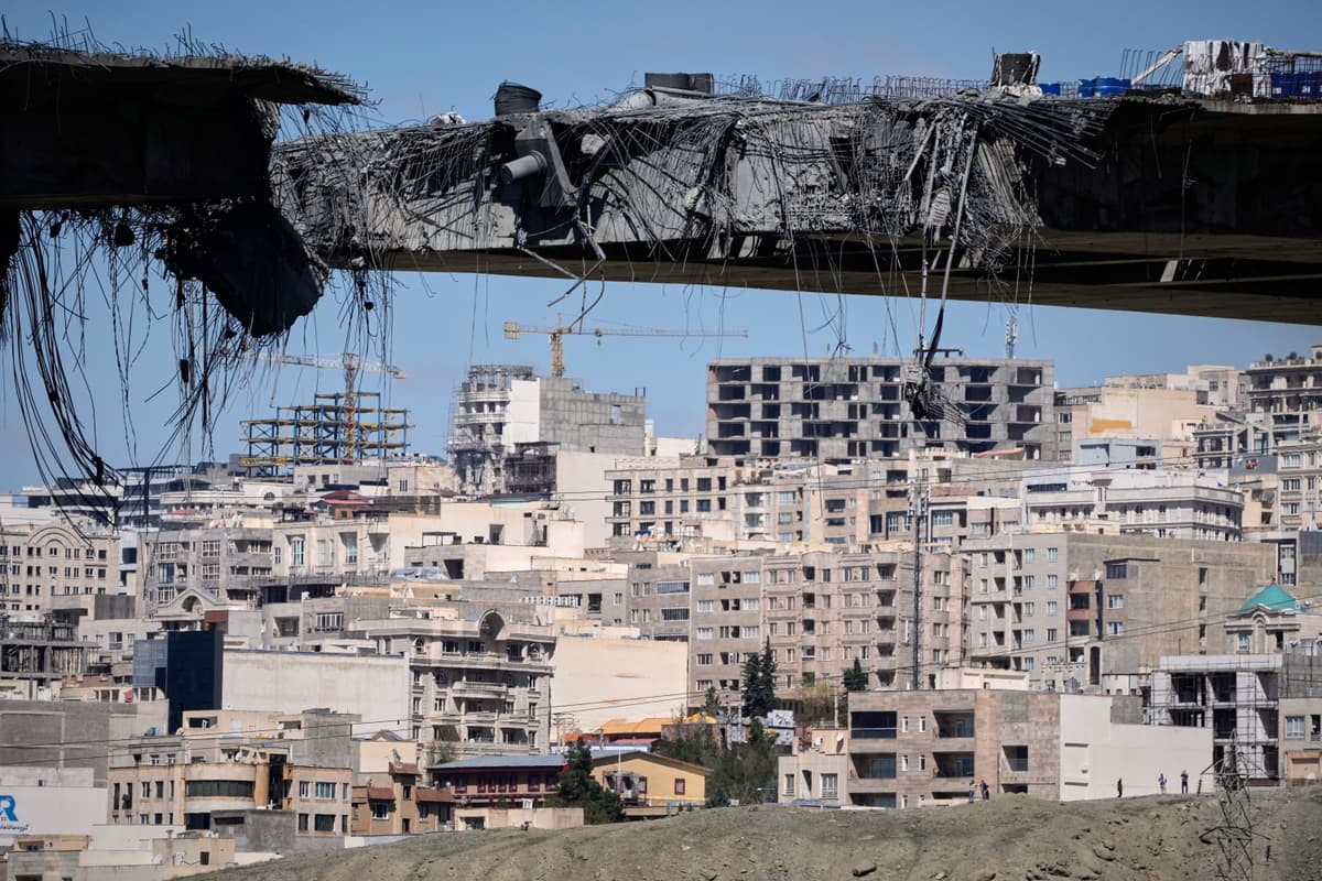 AP Photo/Vahid Salemi A bridge struck by U.S. airstrikes on Thursday is seen in the town of Karaj, west of Tehran, Iran, April 3, 2026.