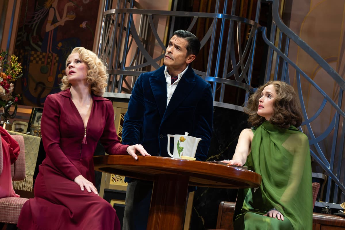 Joan Marcus Kelli O'Hara, Mark Consuelos, and Rose Byrne in 'Fallen Angels.'