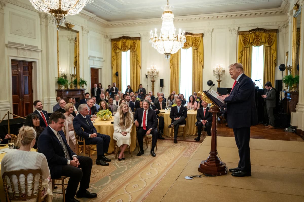 Whitehouse.gov President Trump delivers remarks in the East Room of the White House at a Faith Office Easter lunch on April 1, 2026.