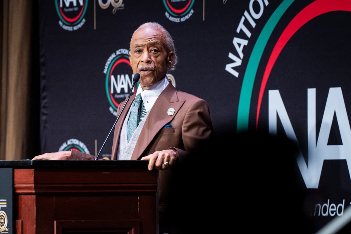 AP/Angelina Katsanis Reverend Al Sharpton at the National Action Network Convention at New York, April 8, 2026.