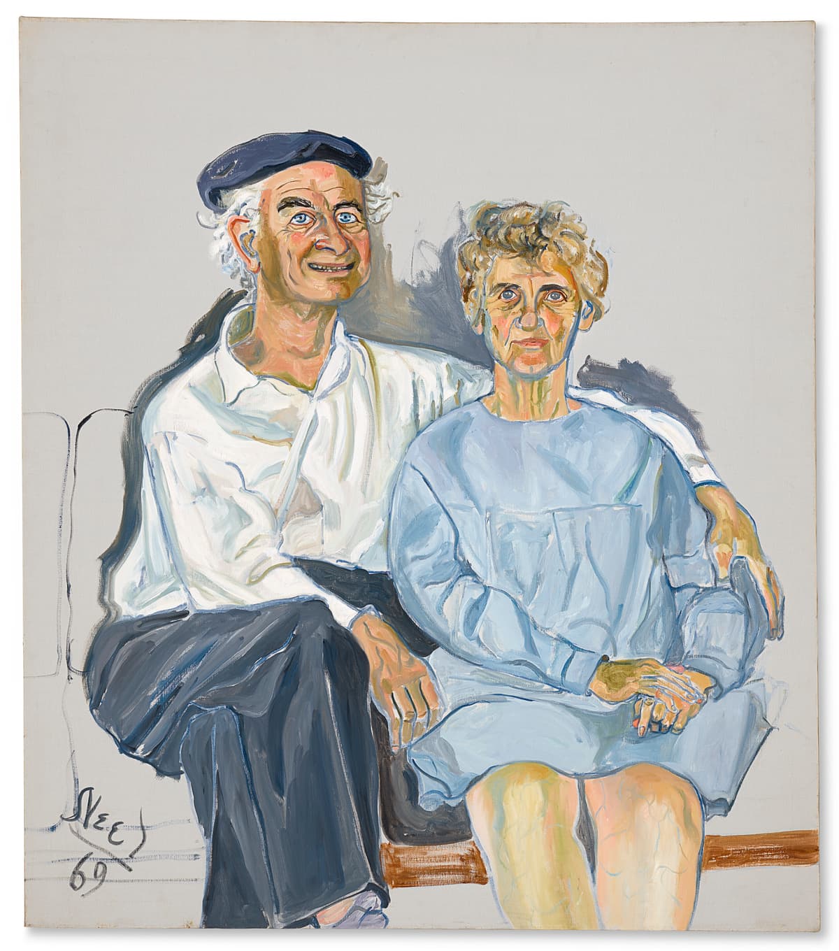 Victoria Miro Gallery 'Linus and Ava Helen Pauling,' by Alice Neel, 1969. Detail.
