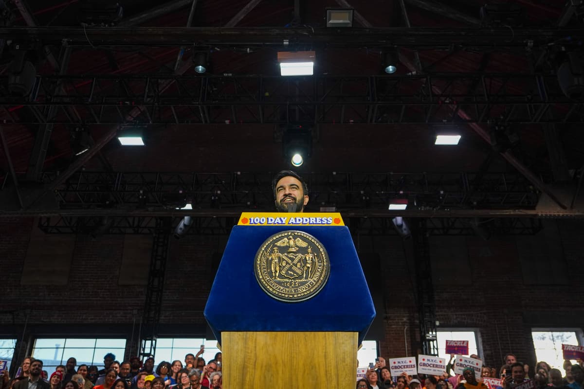 Photo by Ryan Murphy/Getty Images New York City Mayor Zohran Mamdani speaks to supporters.