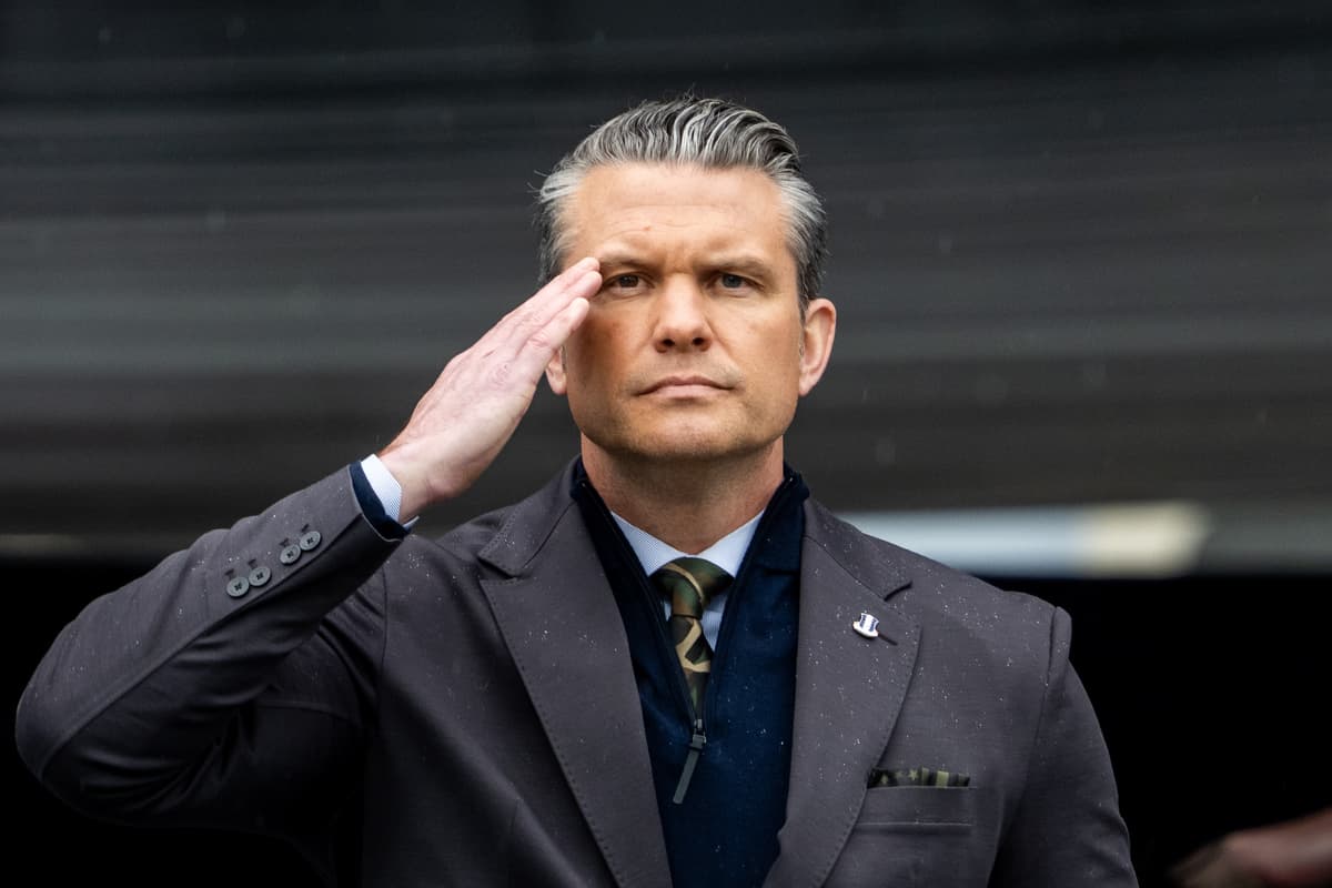 Adam Gray/Getty Images Pete Hegseth salutes graduating cadets during the United States Military Academy commencement.