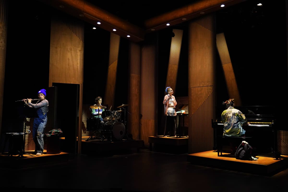 Carol Rosegg Gianna DiGregorio Rivera, Naomi Latta, Hillary Fisher and Yeena Sung in '||: GIRLS :||: CHANCE :||: MUSIC :||.'