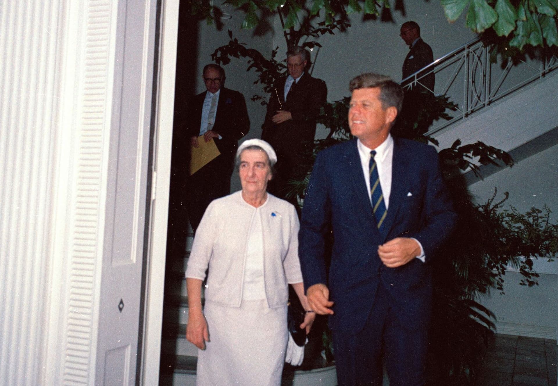 Via Wikimedia Commons President Kennedy and Israel's foreign minister, Golda Meir, at Palm Beach in 1962.