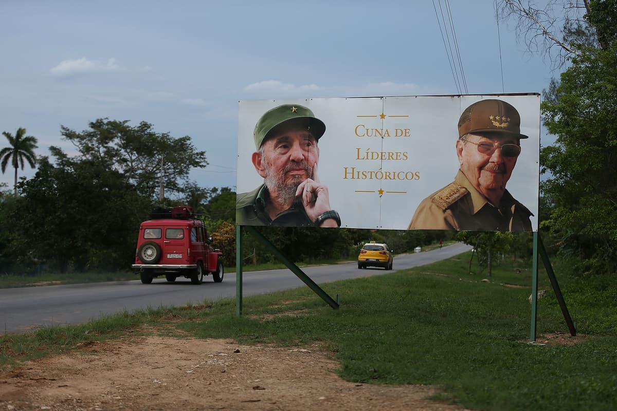 Joe Raedle/Getty Images A billboard depicting Fidel Castro and Raul Castro on September 21, 2015 at Biran, Cuba.