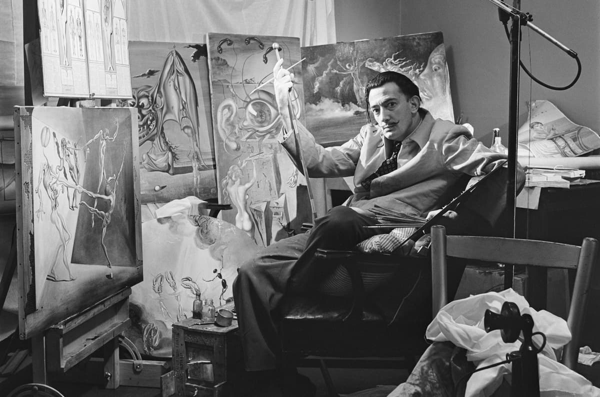 Michael Ochs Archives/Getty Images Salvador Dali in 1943 at his studio on the 8th floor of the Ziegfeld Theatre at New York City.