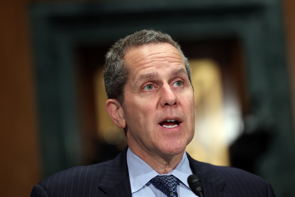 Kevin Dietsch/Getty Images A Fed governor, Michael Barr, on Capitol Hill, May 16, 2024.