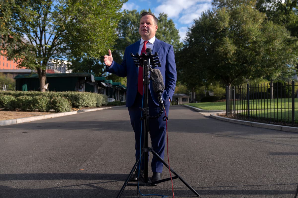 AP/Mark Schiefelbein FILE: Director of the Federal Housing Finance Agency Bill Pulte speaks with reporters at the White House, Sept. 2, 2025, at Washington.