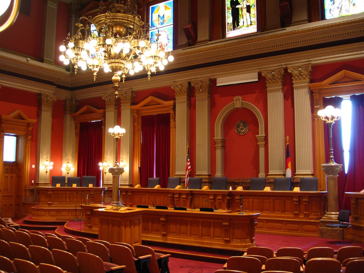 Greg O'Beirne via Wikipedia CC By 3.0 Old Supreme Court Chambers, Colorado State Capitol Building, at Denver.