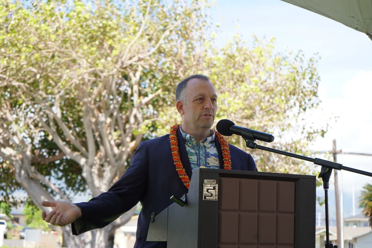 Josh Green via X Governor Josh Green of Hawaii speaks at the opening of a road improvement project on the island of Maui on April 17, 2026.