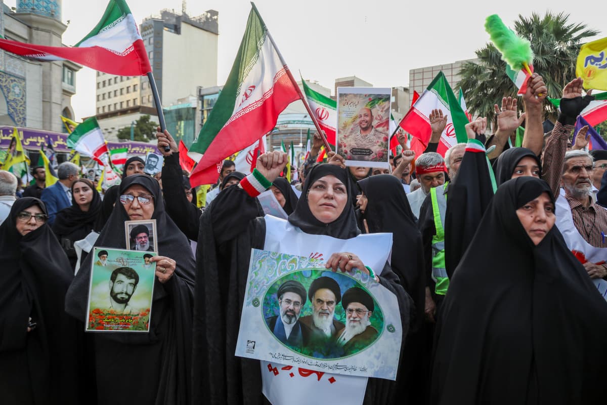 Majid Saeedi/Getty Images Residents gather in support of Iran’s supreme leader, Mojtaba Khamenei, at Palestine Square at Tehran on June 12, 2026.