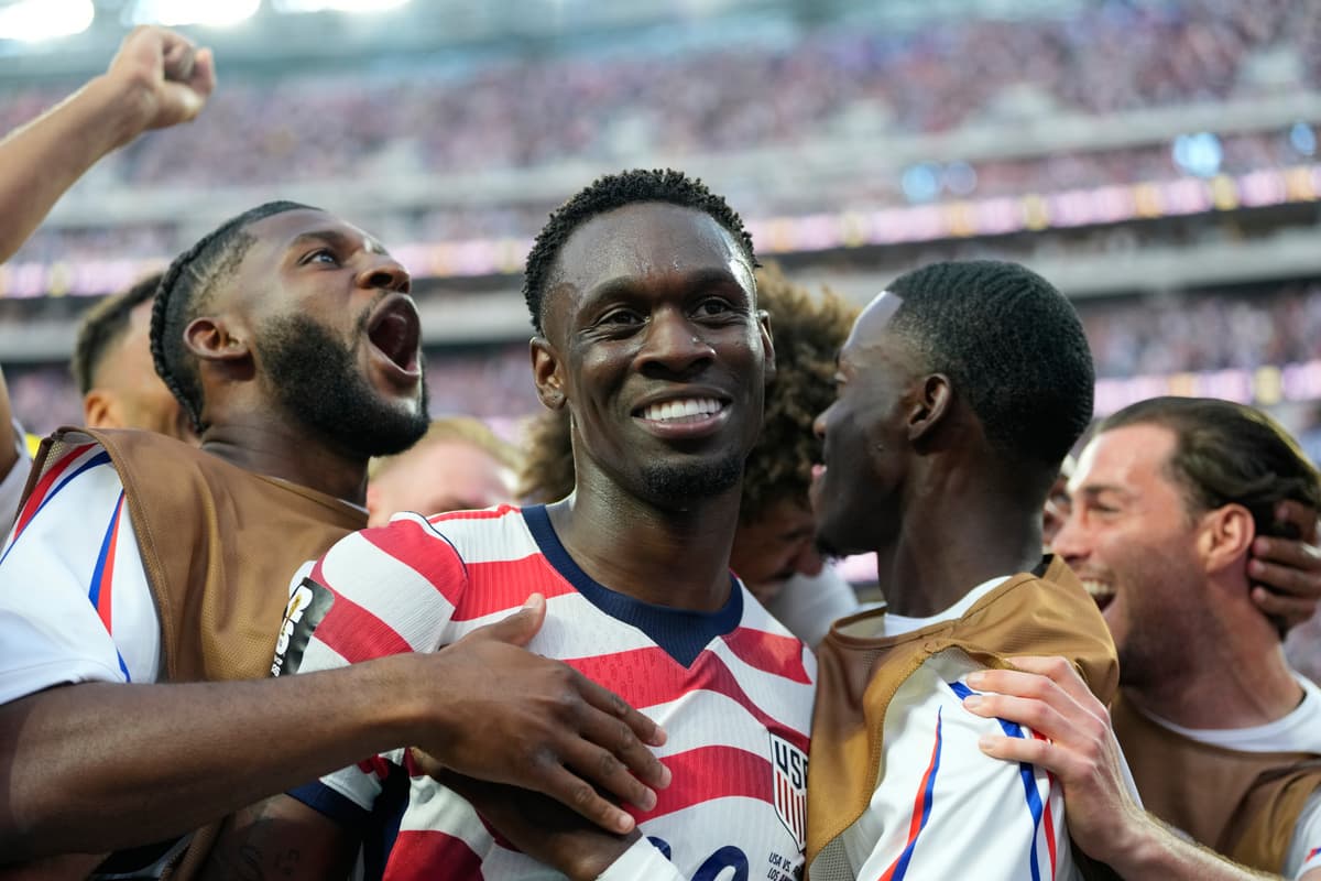 Andre Penner/AP Folarin Balogun celebrates scoring America’s third goal against Paraguay during a World Cup soccer match at Inglewood, California, on June 12, 2026.