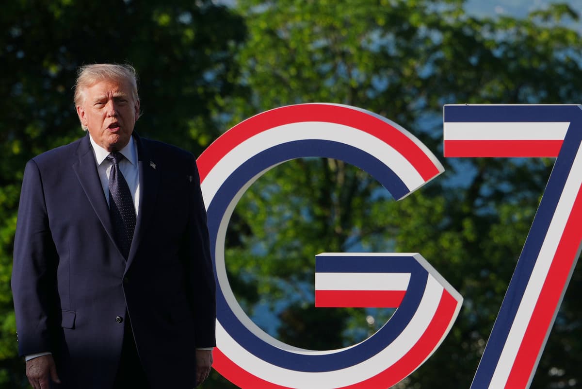 AP/Julia Demaree Nikhinson President Trump at the G-7 summit, June 15, 2026, at Evian-les-Bains, France.