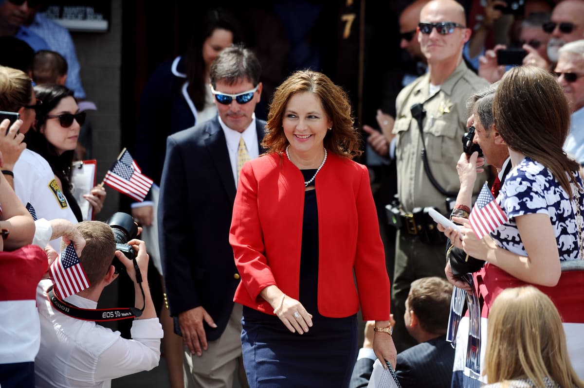 Rainier Ehrhardt/AP South Carolina's governor, Henry McMaster, appointed Senator Lindsey Graham's sister, Darline Graham Nordone, seen here on June 1, 2015, to fill the remainder of her deceased brother's term in the Senate.