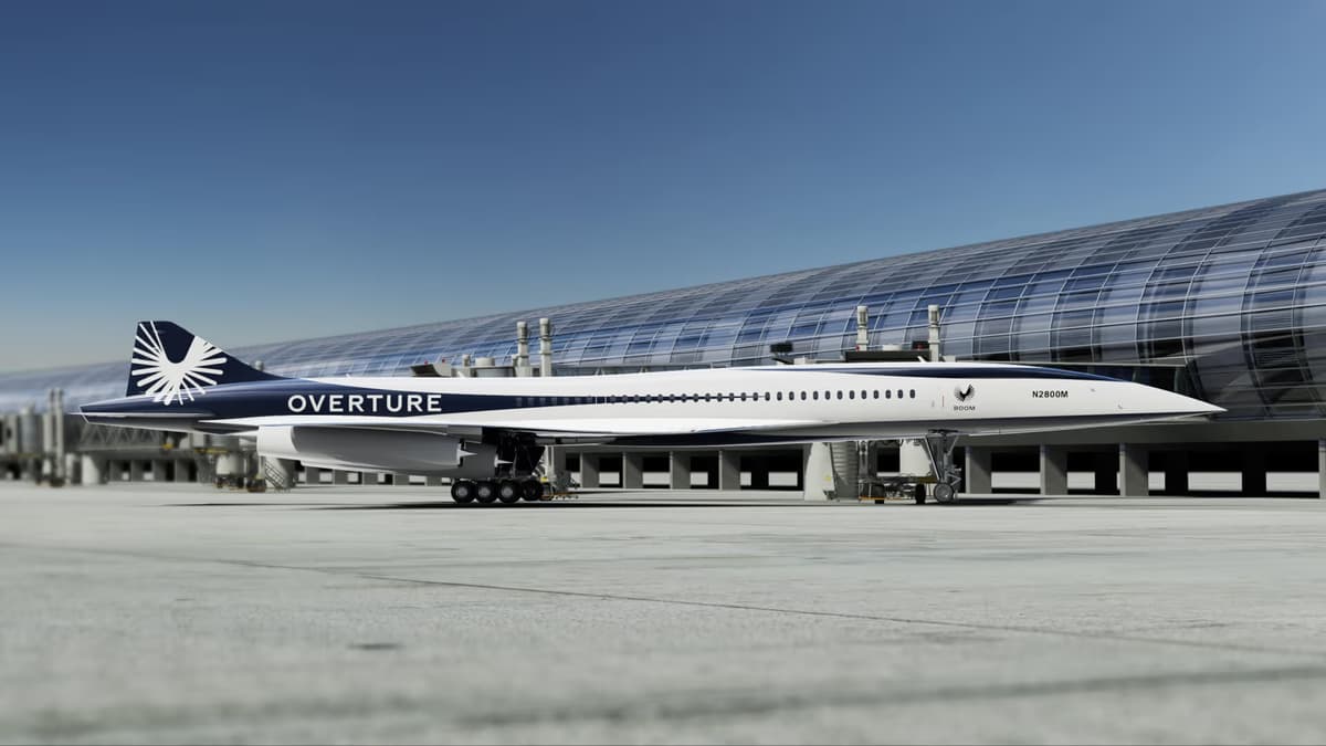 BoomSupersonic.com Boom Supersonic's Overture aircraft is said to be able to travel between New York and London in three hours and 40 minutes.