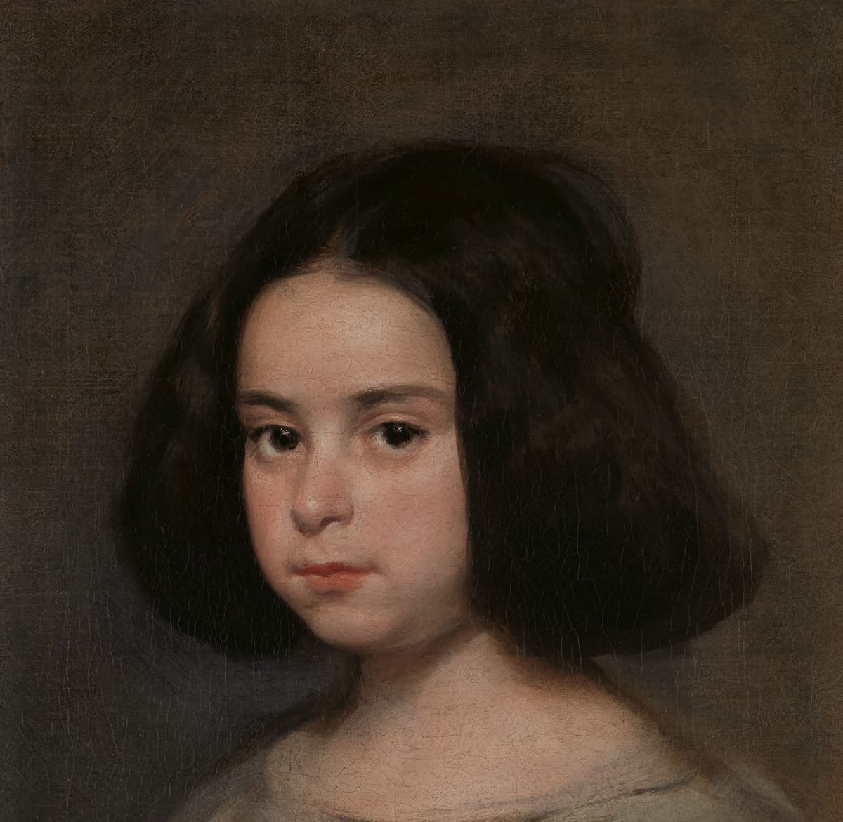 Via Hispanic Society of America 'Portrait of a Little Girl' by Diego Velázquez, 1638-1642. Detail.