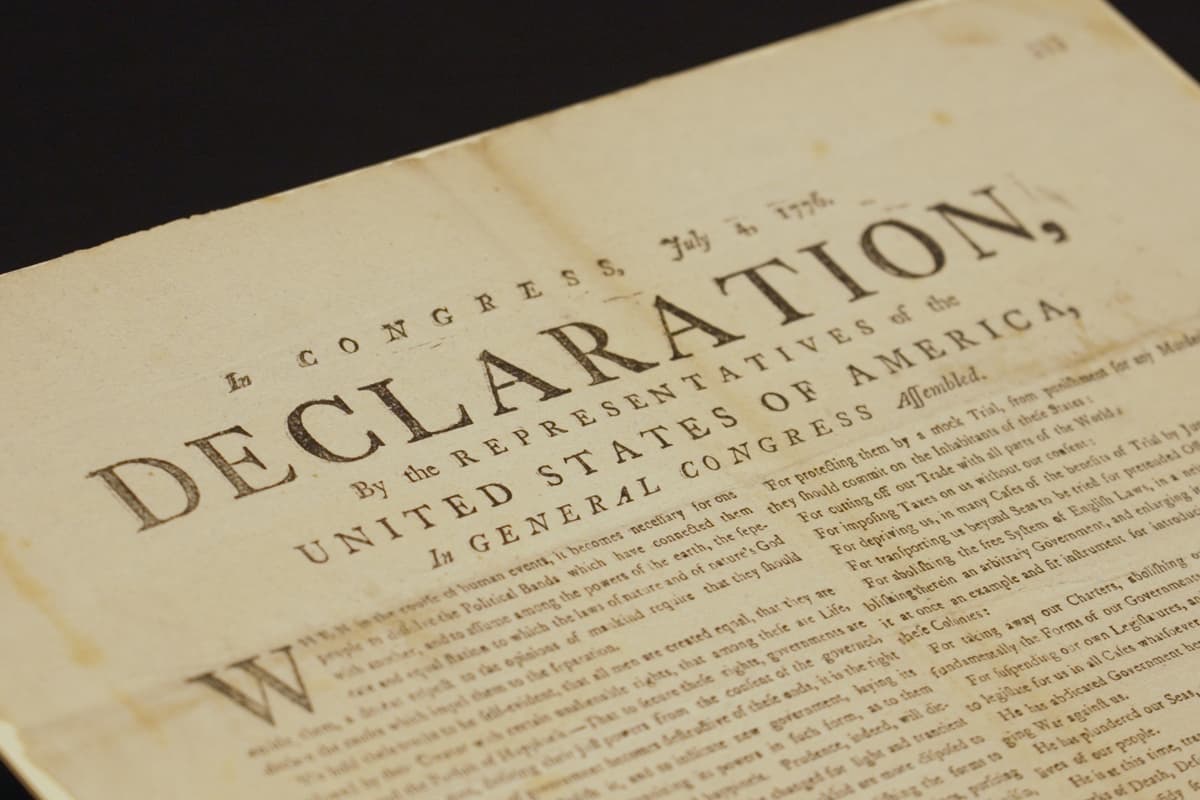 Kwiyeon Ha/AP This newly discovered copy of the Declaration of Independence, printed in July 1776 at Exeter, New Hampshire, is displayed at The National Archives at London on July 2, 2026.