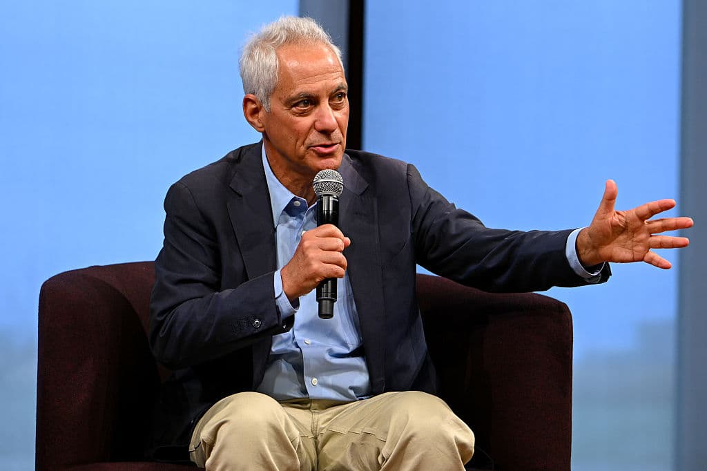 Bryan Bedder/Getty Images for Theodore Roosevelt Presidential Library Rahm Emanuel speaks during the Inaugural Events Of The Theodore Roosevelt Presidential Library on July 03, 2026 at Medora, North Dakota.