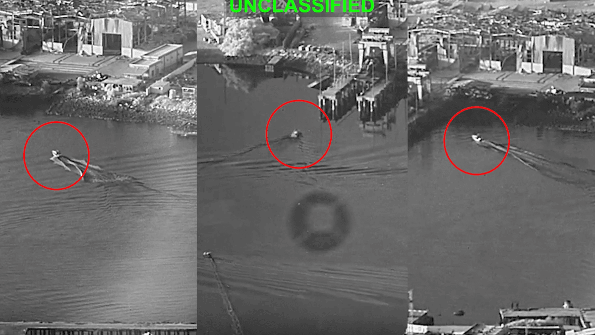 Via CENTCOM According to CENTCOM, multiple one-way attack surface drone forced successful strikes on a submarine and ship maintenance facility in Iran, July 12, 2026.