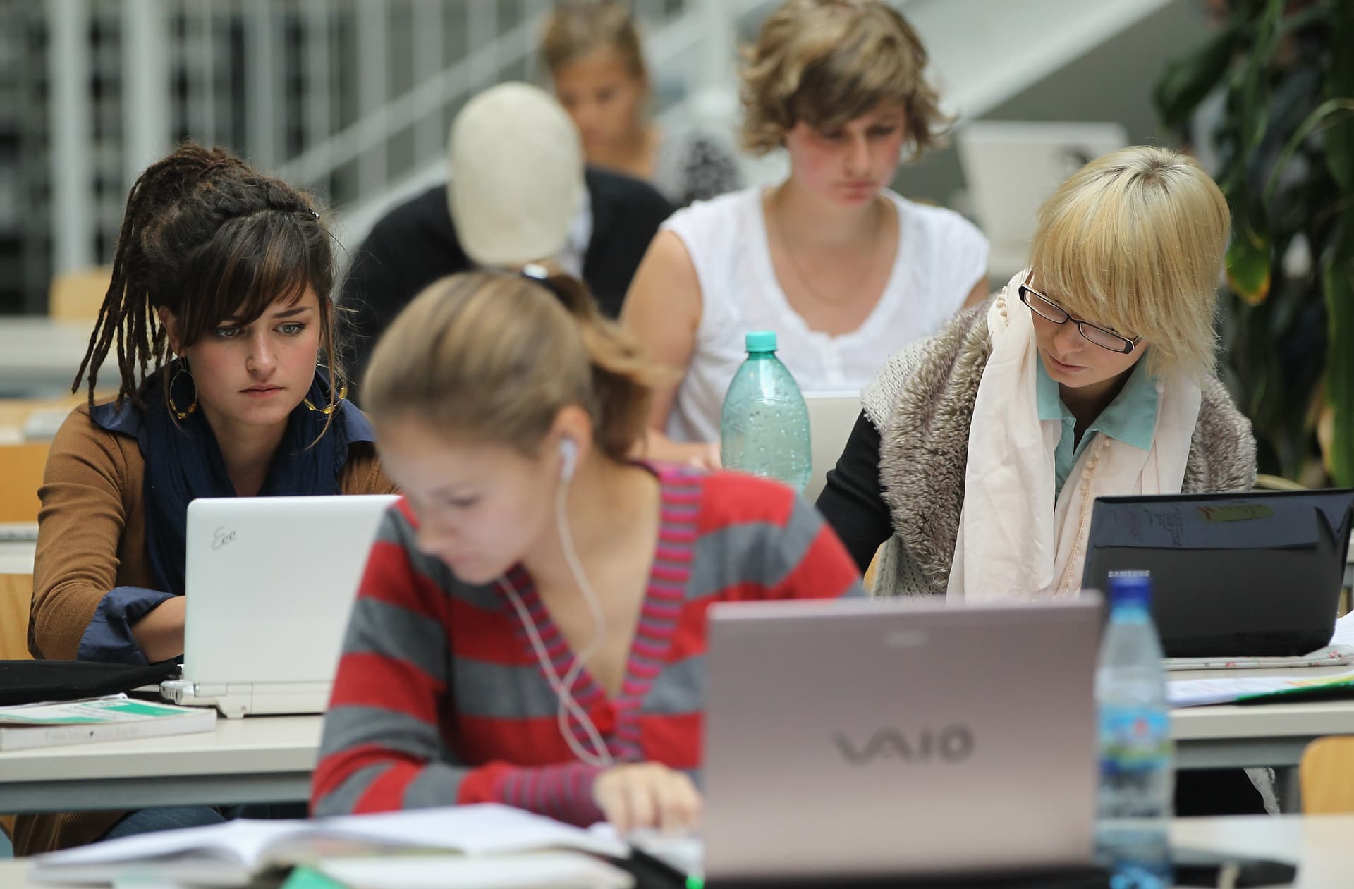 Sean Gallup/Getty Images Students study with their laptop computers at the Freie Universitaet university at Berlin, Germany, on September 20, 2011.